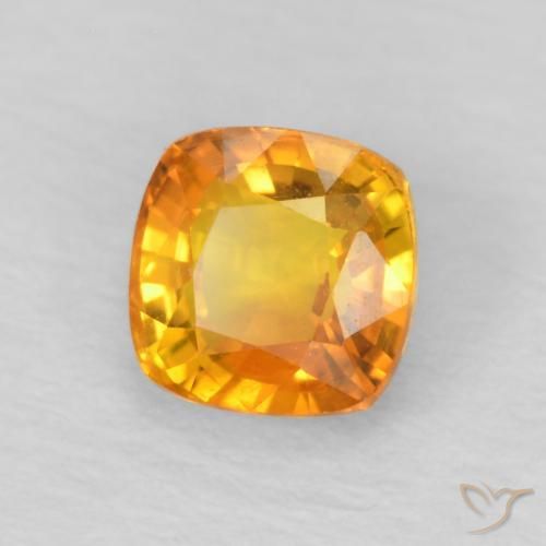 Safira Laranja Médio Natural 0.69ct, Almofada, VVS