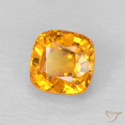 Safira Laranja-Ouro Natural 0.68ct, Almofada, VVS