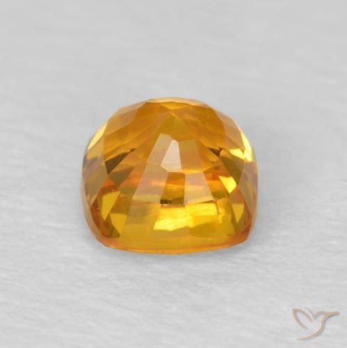 Safira Laranja-Ouro Natural 0.68ct, Almofada, VVS