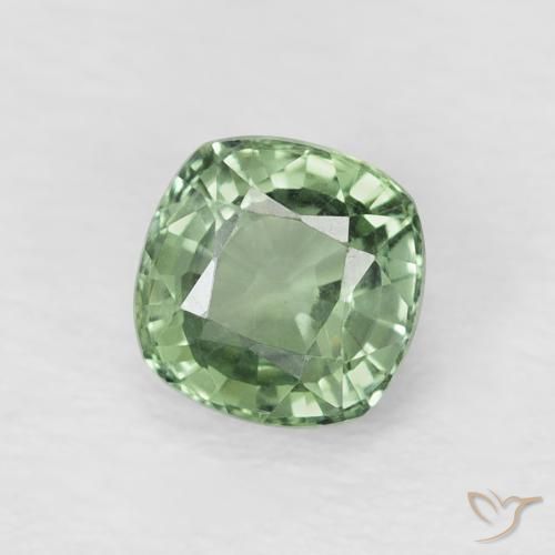 Safira Verde Floresta Claro Natural 0.74ct, Almofada, VVS-VS