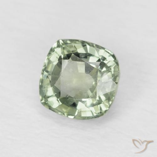 Safira Verde Floresta Claro Natural 0.67ct, Almofada, VVS-VS