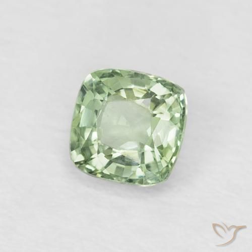 Safira Verde muito claro Natural 0.48ct, Almofada, VVS