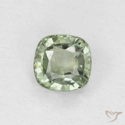 0.48ct Natural Luz verde Safira, Almofada, VVS-VS