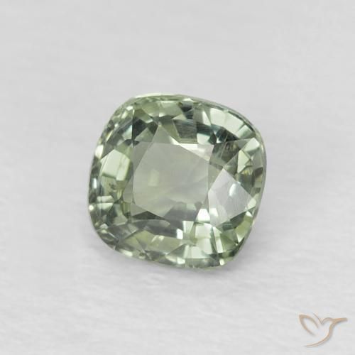Safira Medium Light-Green Natural 0.64ct, Almofada, VVS-VS