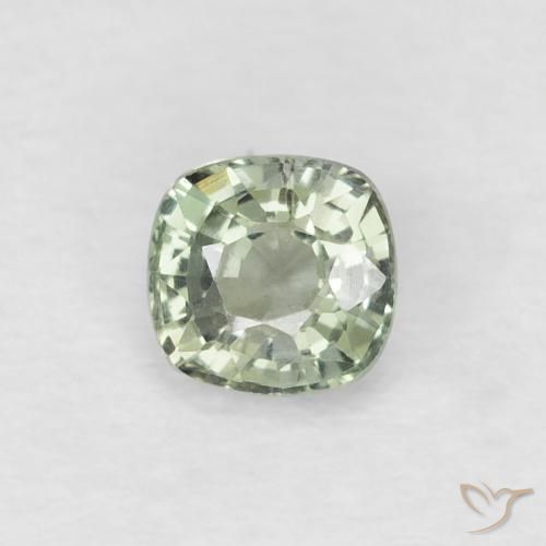 0.44ct Natural Amarelo verde Safira, Almofada, VVS-VS