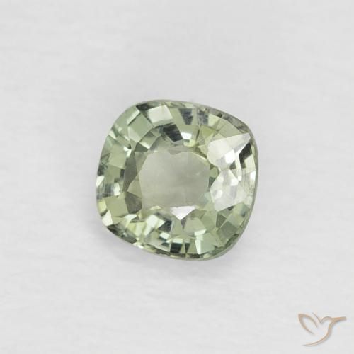 Safira Amarelo verde Natural 0.44ct, Almofada, VVS-VS