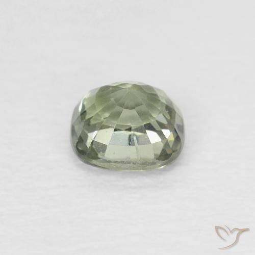 Safira Amarelo verde Natural 0.44ct, Almofada, VVS-VS