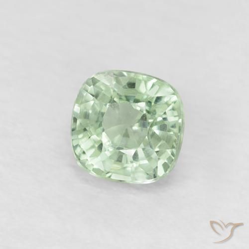 Safira Verde Mar Claro Natural 0.54ct, Almofada, VVS-VS