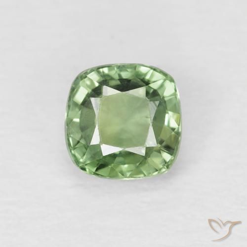 0.66ct Natural Verde Terroso Safira, Almofada, VVS-VS
