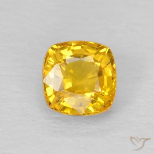 0.66ct Natural Dourado-Laranja Safira, Almofada, VS