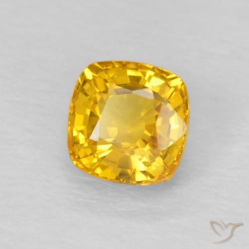 Safira Dourado-Laranja Natural 0.66ct, Almofada, VS