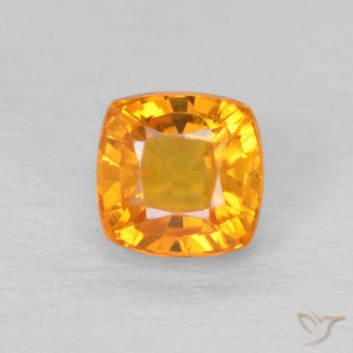 0.66ct Natural Laranja brilhante Safira, Almofada, VS
