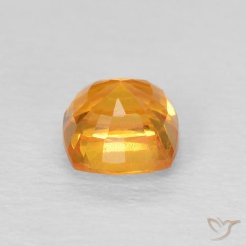 Safira Laranja brilhante Natural 0.66ct, Almofada, VS