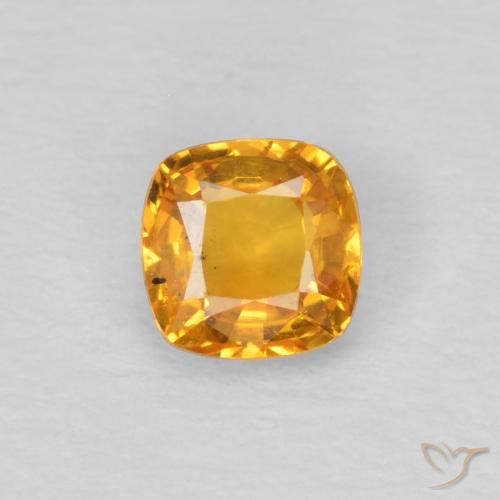 0.41ct Natural Laranja-Ouro Safira, Almofada, VS