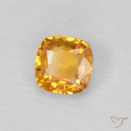 Safira Laranja-Ouro Natural 0.41ct, Almofada, VS