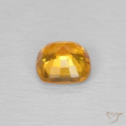 Safira Laranja-Ouro Natural 0.41ct, Almofada, VS