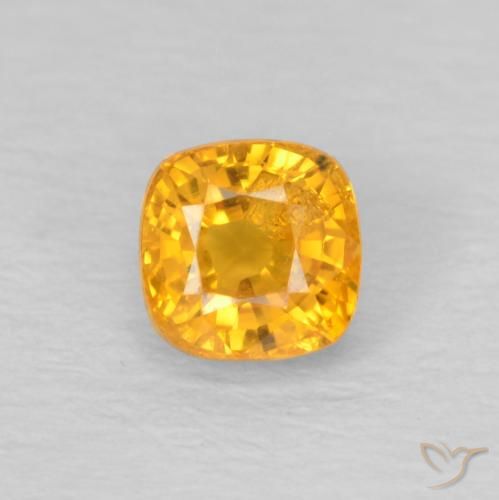 0.54ct Natural Laranja Médio Safira, Almofada, VS