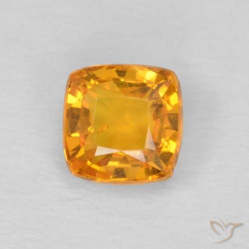 0.60ct Natural Laranja-Ouro Safira, Almofada, VS
