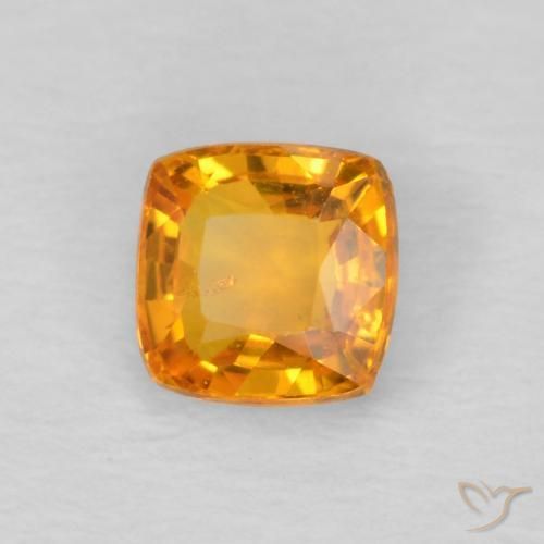 Safira Laranja-Ouro Natural 0.60ct, Almofada, VS