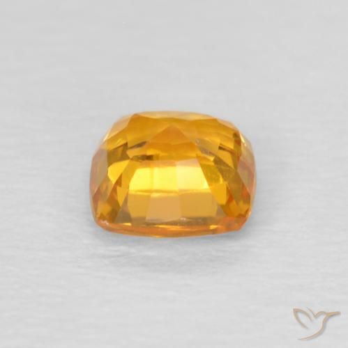 Safira Laranja-Ouro Natural 0.60ct, Almofada, VS