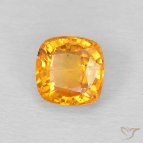 Safira Laranja-Ouro Natural 0.62ct, Almofada, VS