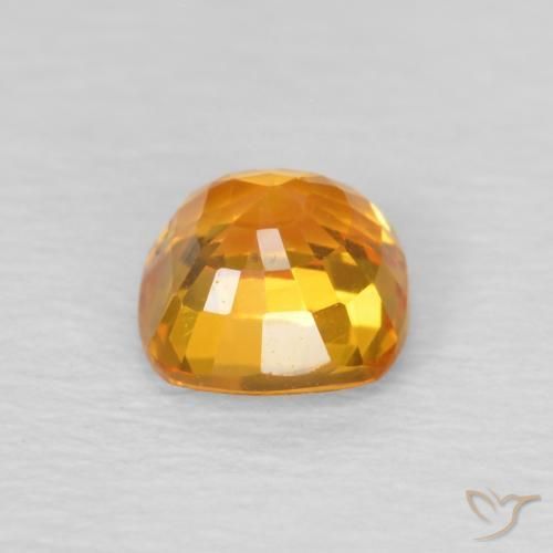 Safira Laranja-Ouro Natural 0.62ct, Almofada, VS