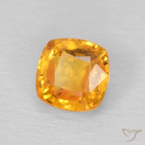 Safira Laranja Médio Natural 0.70ct, Almofada, VS