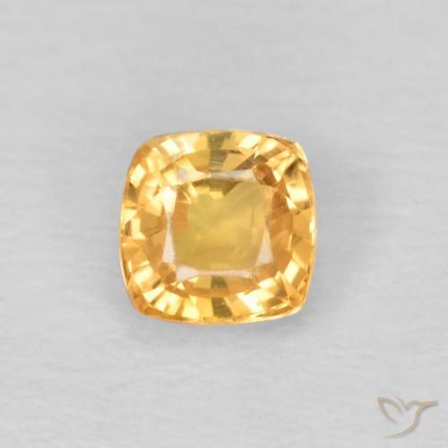 0.49ct Natural Laranja claro-dourado Safira, Almofada, VS