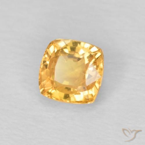 Safira Laranja claro-dourado Natural 0.49ct, Almofada, VS