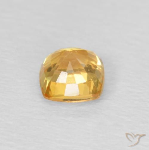 Safira Laranja claro-dourado Natural 0.49ct, Almofada, VS