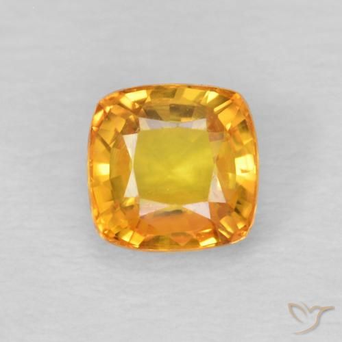 0.68ct Natural Laranja-Ouro Safira, Almofada, VS