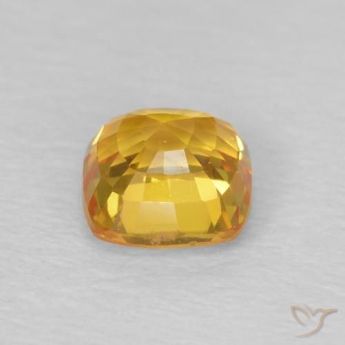 Safira Laranja-Ouro Natural 0.68ct, Almofada, VS