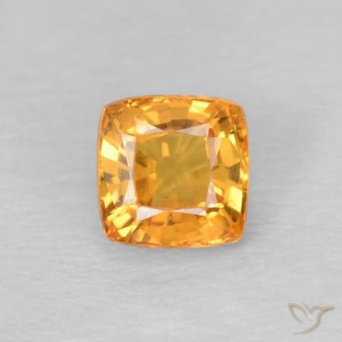 0.56ct Natural mel de laranja Safira, Almofada, VS