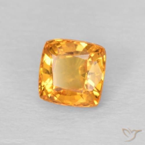 Safira mel de laranja Natural 0.56ct, Almofada, VS