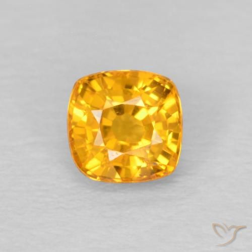 0.53ct Natural Laranja-Ouro Safira, Almofada, VS