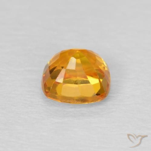 Safira Laranja-Ouro Natural 0.53ct, Almofada, VS
