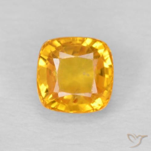 0.77ct Natural Laranja Médio Safira, Almofada, VS