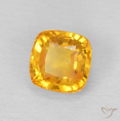 Safira Laranja Médio Natural 0.77ct, Almofada, VS