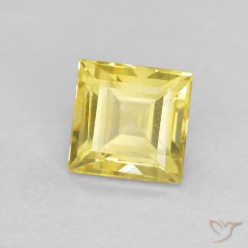 Safira Amarelo acastanhado Natural 0.51ct, Quadrado, VVS-VS