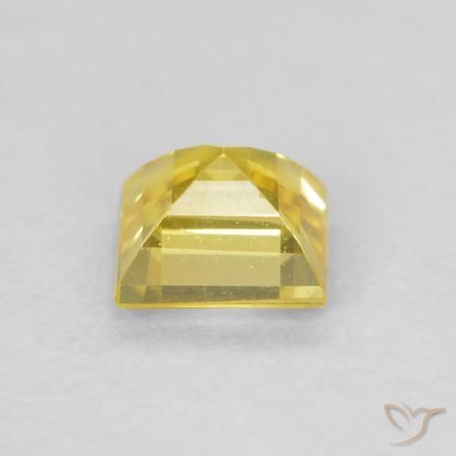 Safira Amarelo acastanhado Natural 0.51ct, Quadrado, VVS-VS