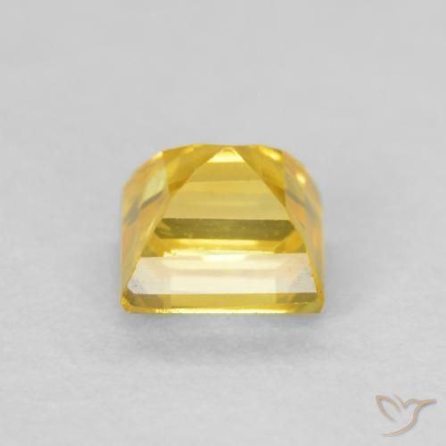 Safira amarelo médio Natural 0.60ct, Quadrado, VVS-VS