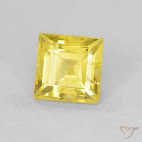 Safira Mel amarelo Natural 0.57ct, Quadrado, VVS-VS