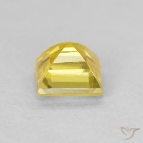 Safira Mel amarelo Natural 0.57ct, Quadrado, VVS-VS
