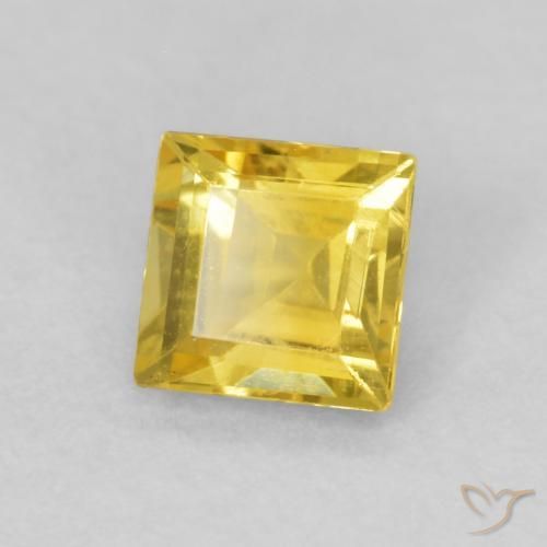 Safira Mel amarelo Natural 0.49ct, Quadrado, VVS-VS
