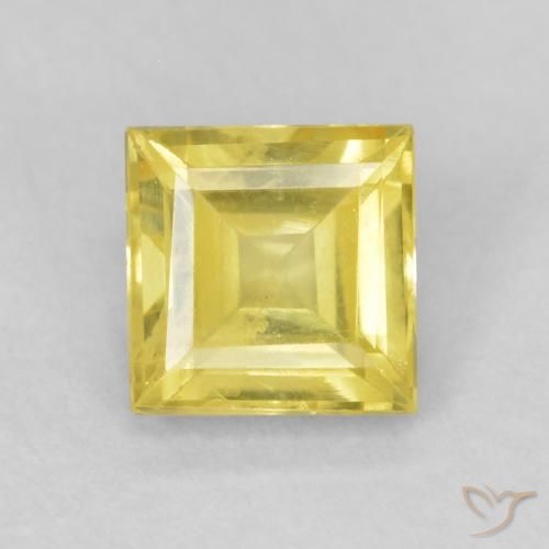 0.64ct Natural Medium Light-Yellow Safira, Quadrado, VS