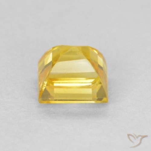 Safira Mel amarelo Natural 0.63ct, Quadrado, VS