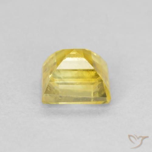 Safira amarelo médio Natural 0.52ct, Quadrado, VS