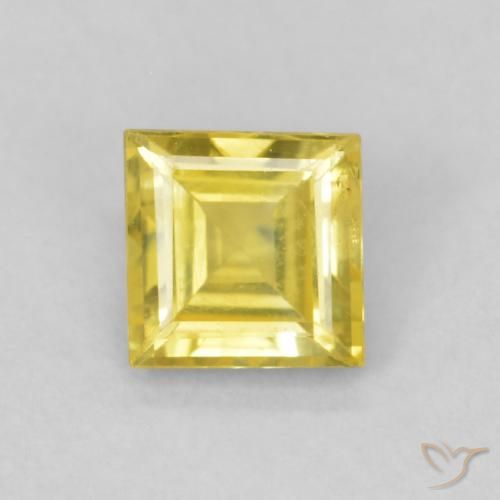 0.48ct Natural Amarelo claro mel Safira, Quadrado, VS
