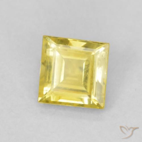 Safira Amarelo claro mel Natural 0.48ct, Quadrado, VS