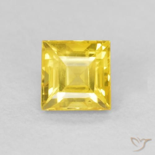 0.51ct Natural amarelo médio Safira, Quadrado, VS